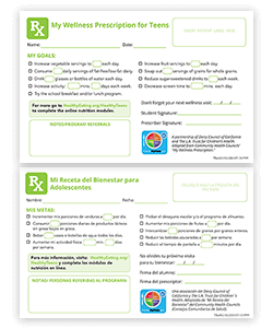 Our wellness prescription pads enable nutritious food choices through family goal setting.